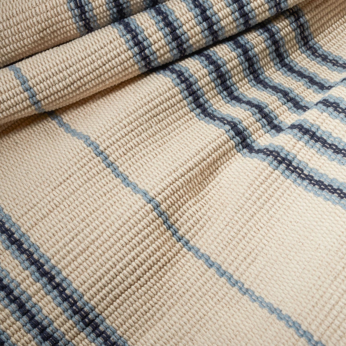 Conway Blue Handwoven Cotton Rug