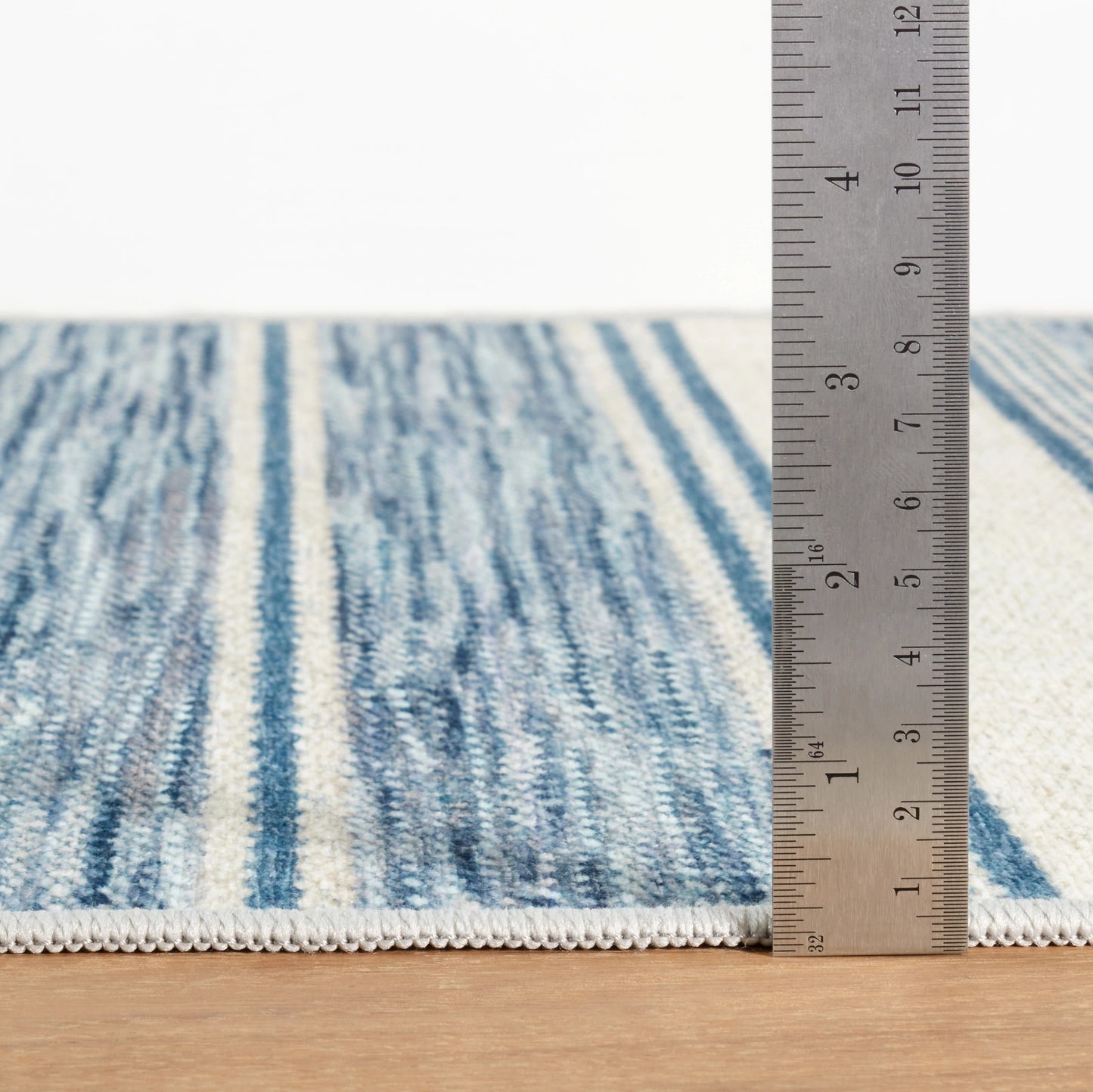 Ellington Stripe Blue Machine Washable Rug