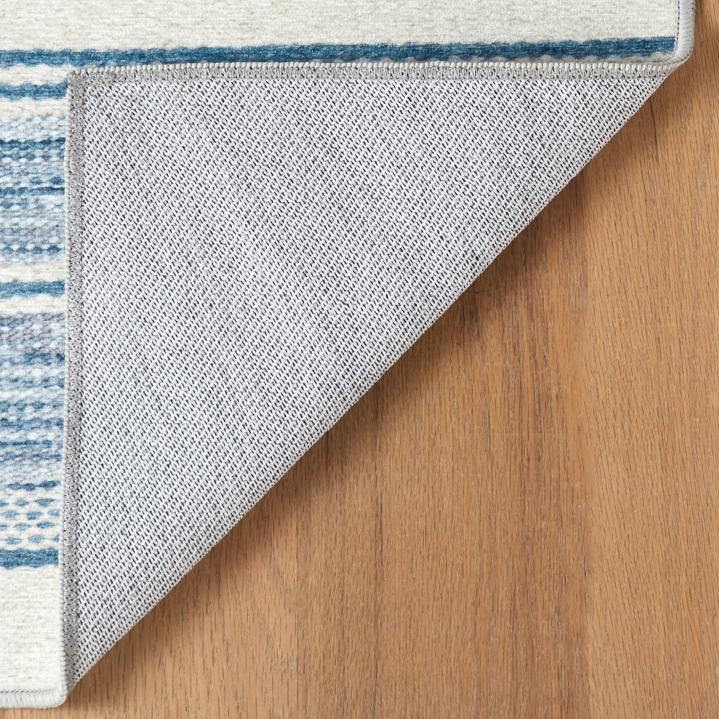 Ellington Stripe Blue Machine Washable Rug