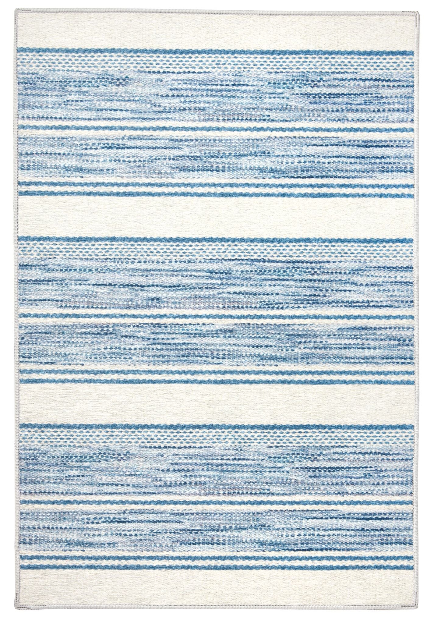 Ellington Stripe Blue Machine Washable Rug