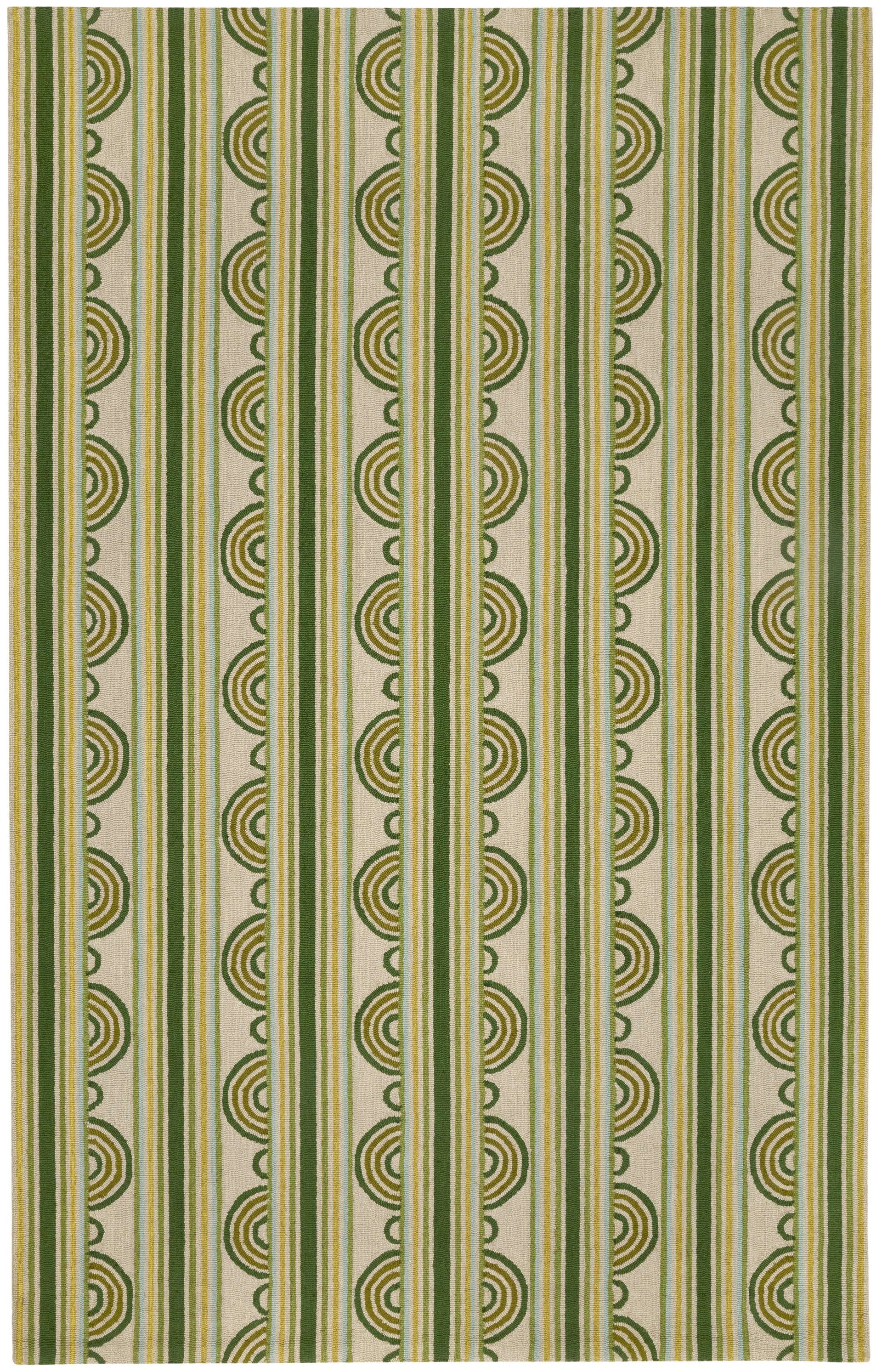 Button Olive Hand Micro Hooked Wool Rug