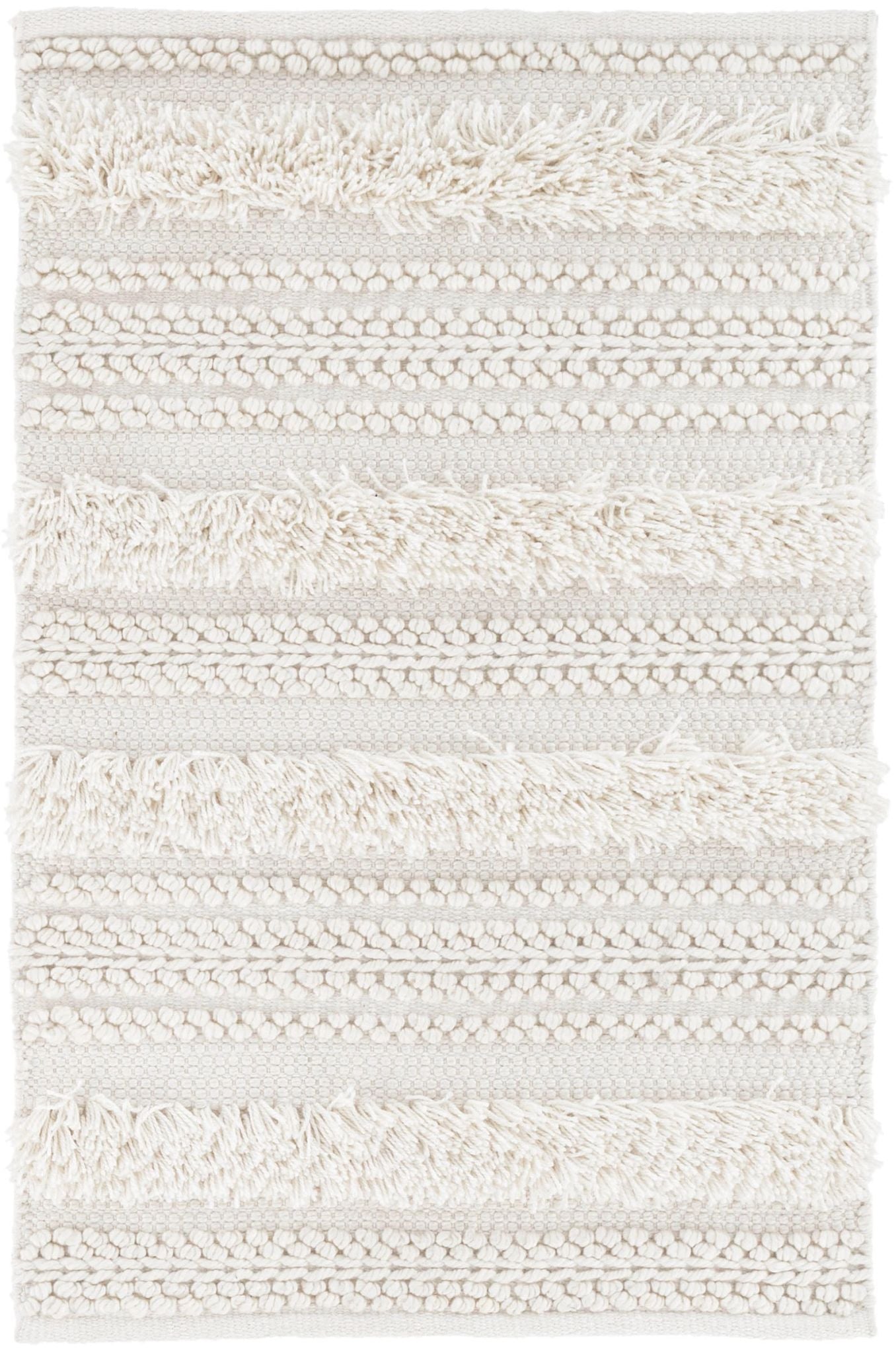 Zhara Stripe Ivory Handwoven Performance Rug