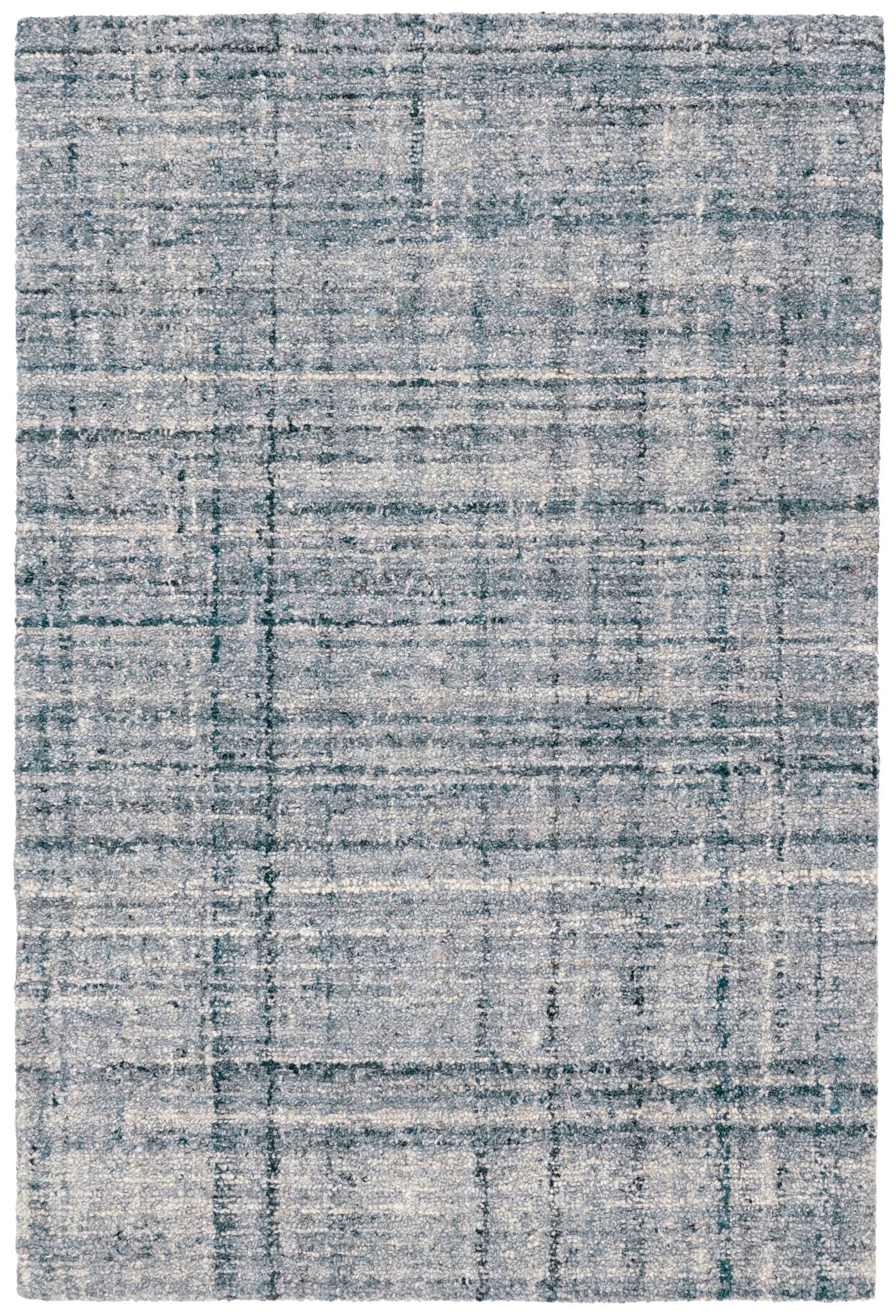 Harris Blue/Ivory Hand Micro Hooked Wool Rug
