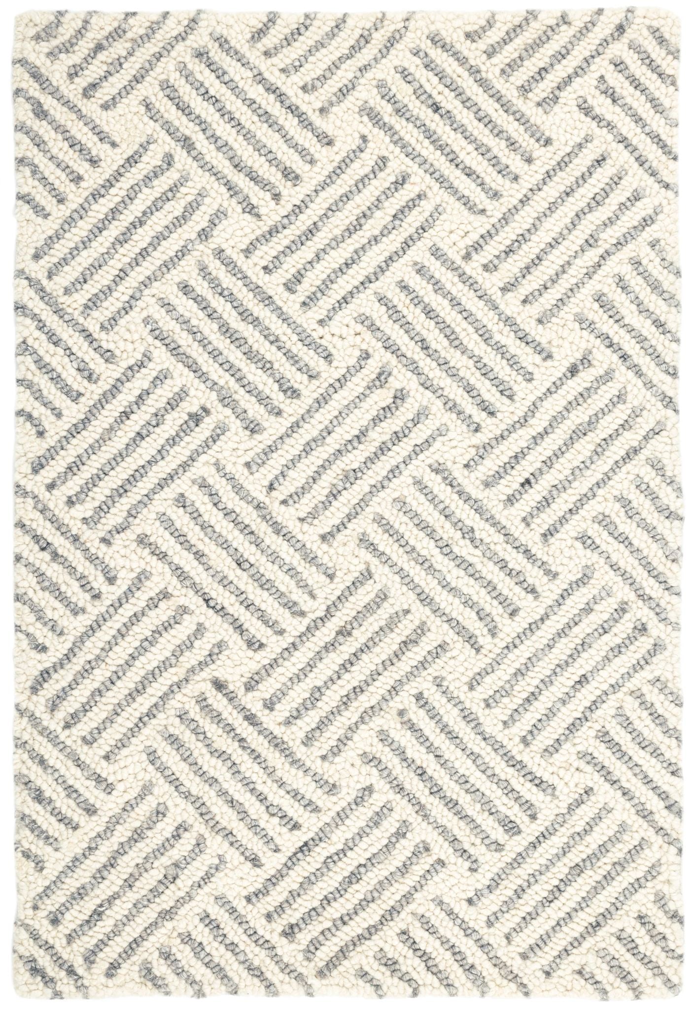 Layers Grey Hand Hooked Wool Rug