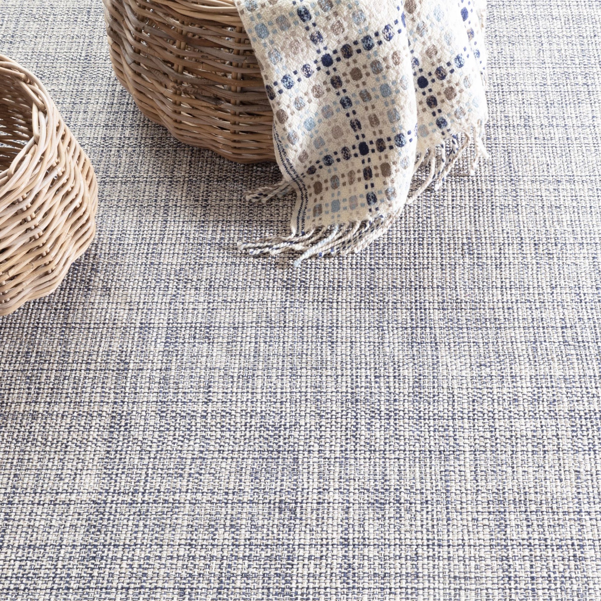 Marled Indigo Handwoven Cotton Rug