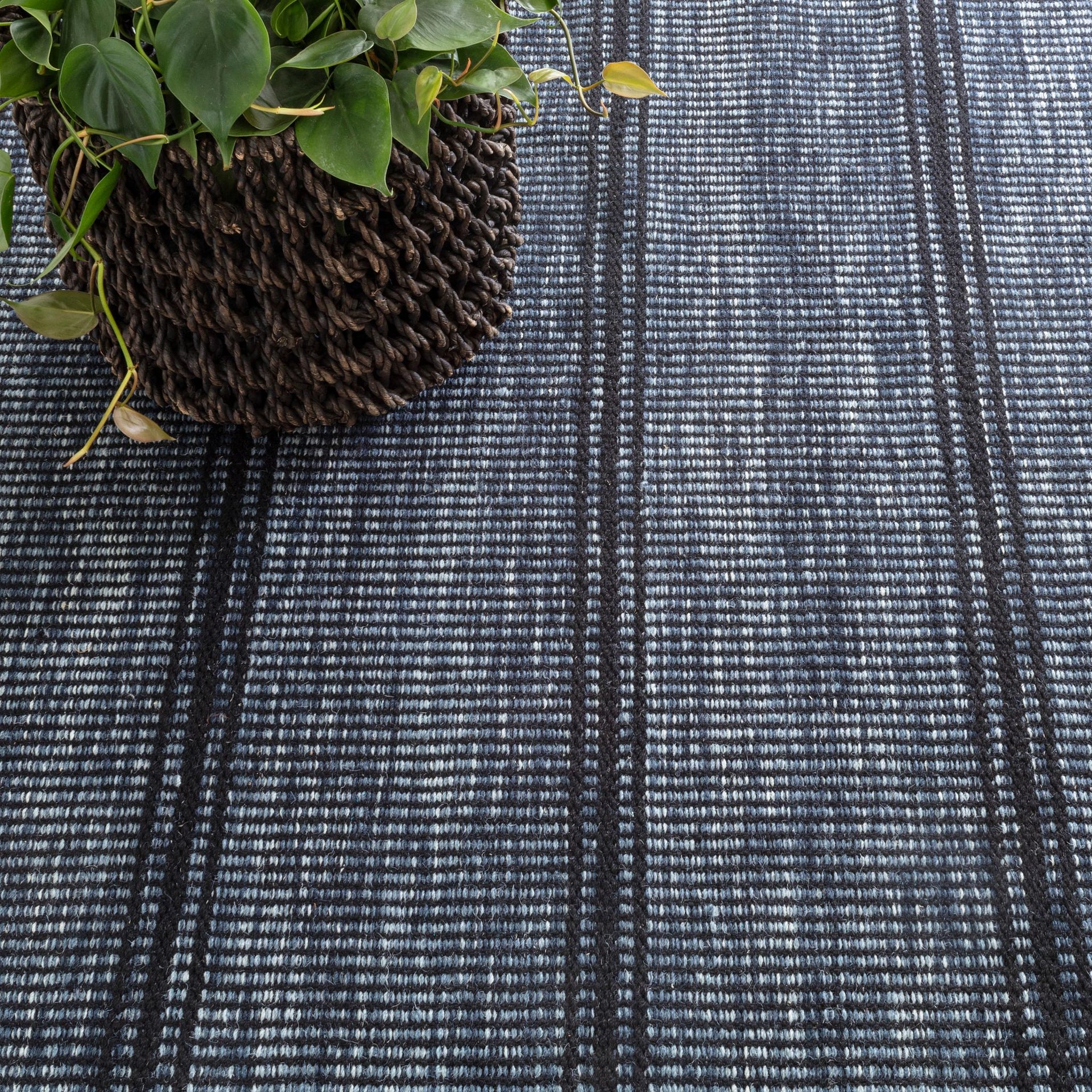 Malta Navy Handwoven Wool Rug