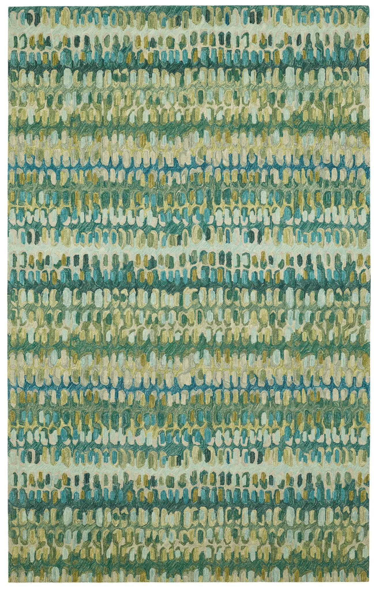 Paint Chip Moss Hand Micro Hooked Wool Rug