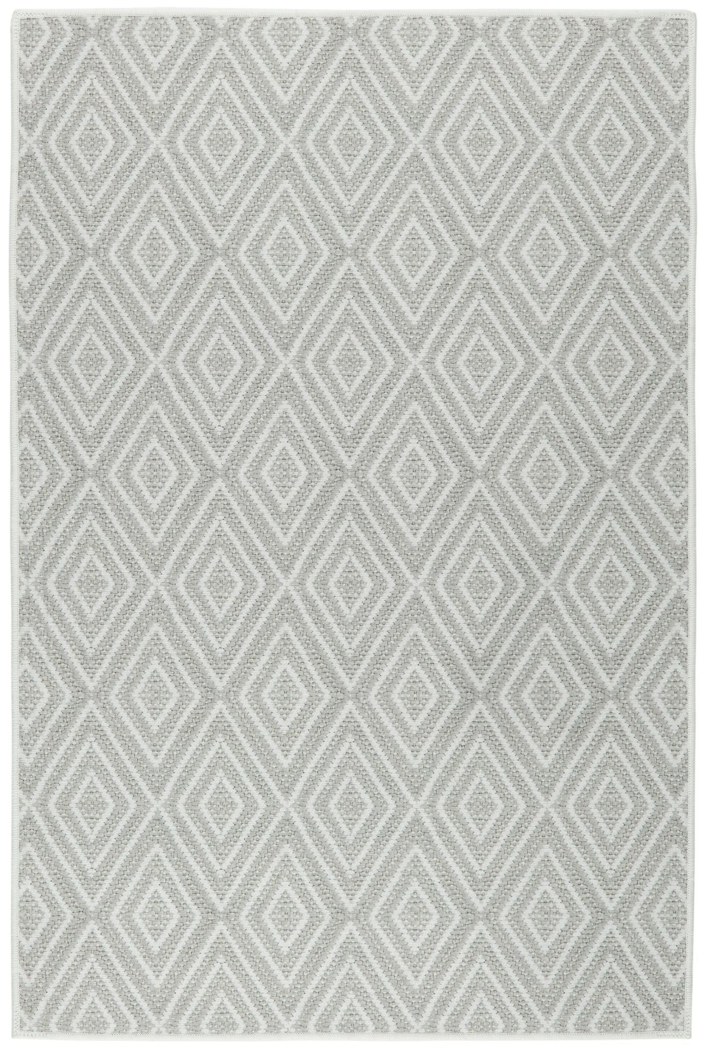 Diamond Platinum/White Machine Washable Rug