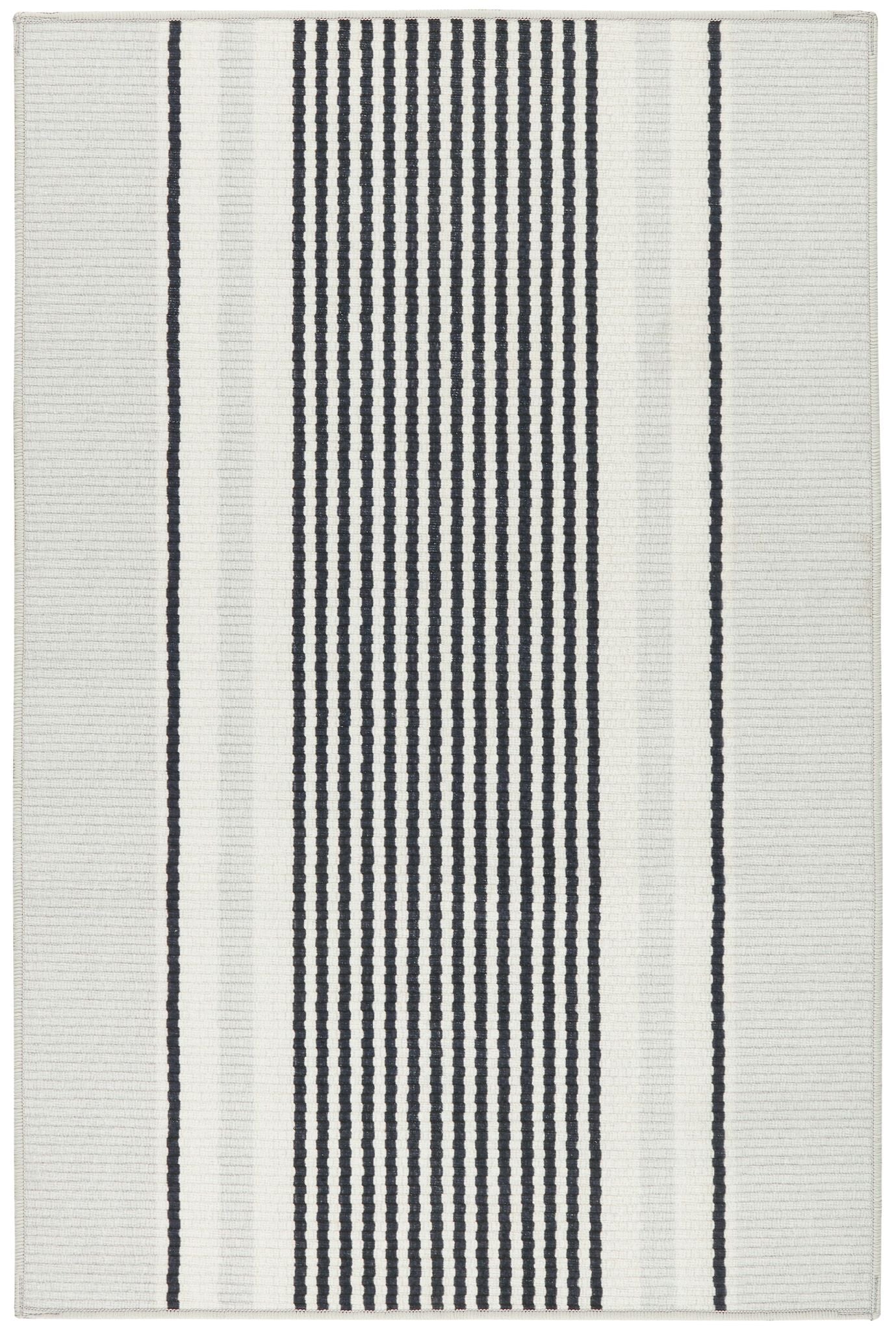 Gunner Stripe Grey Machine Washable Rug