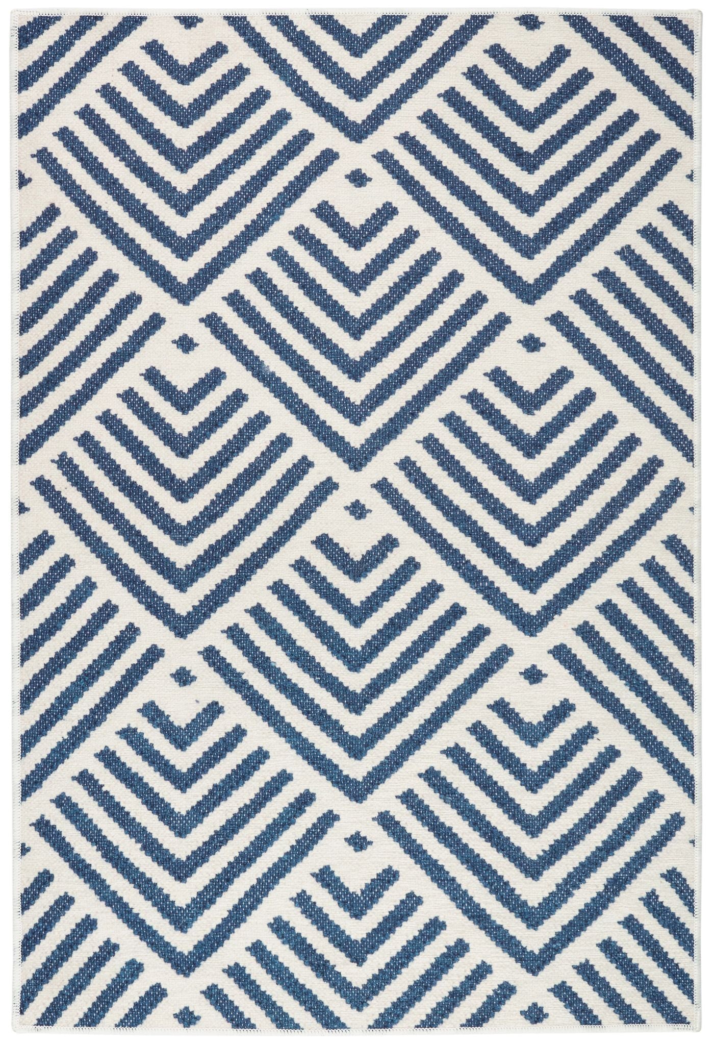Cleo Navy Machine Washable Rug