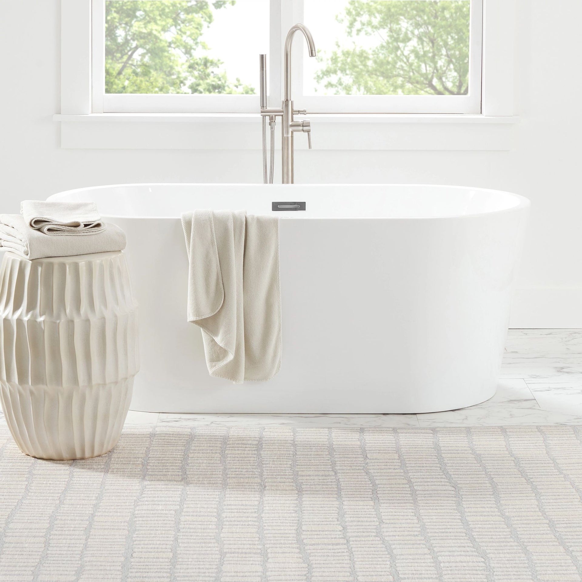 Roark Ivory Machine Washable Rug