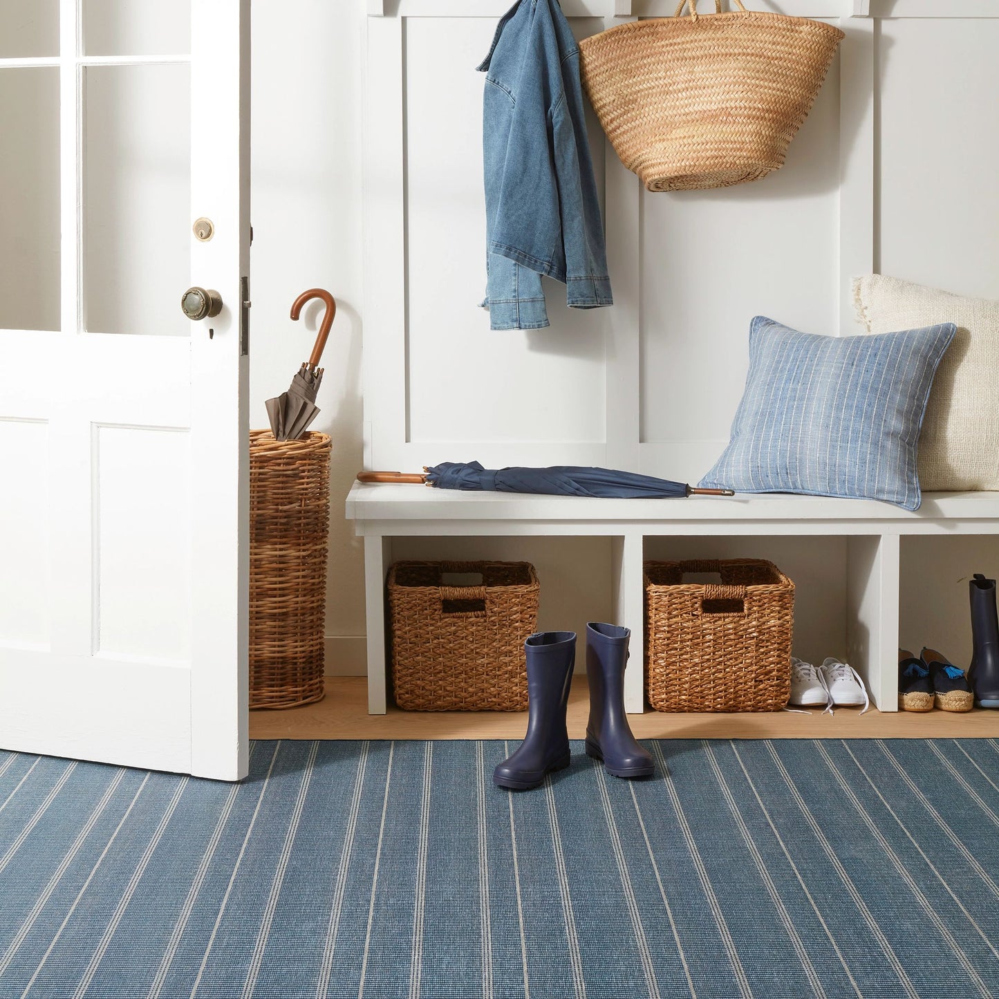 Samson Navy Machine Washable Rug