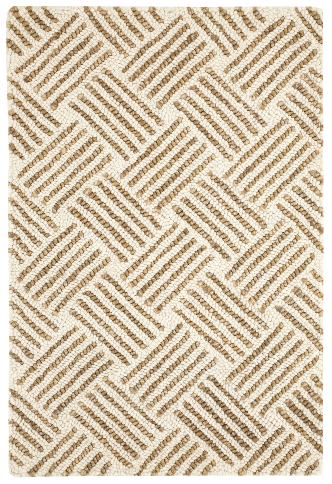Layers Ochre Hand Hooked Wool Rug