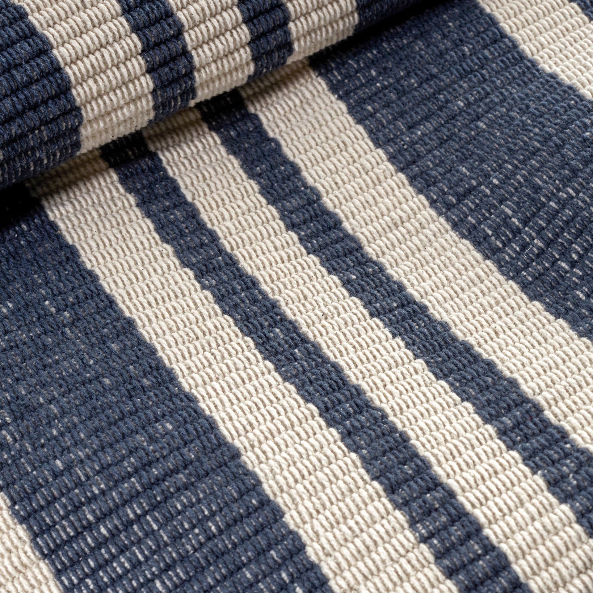 Irving Stripe Ivory Handwoven Cotton Rug
