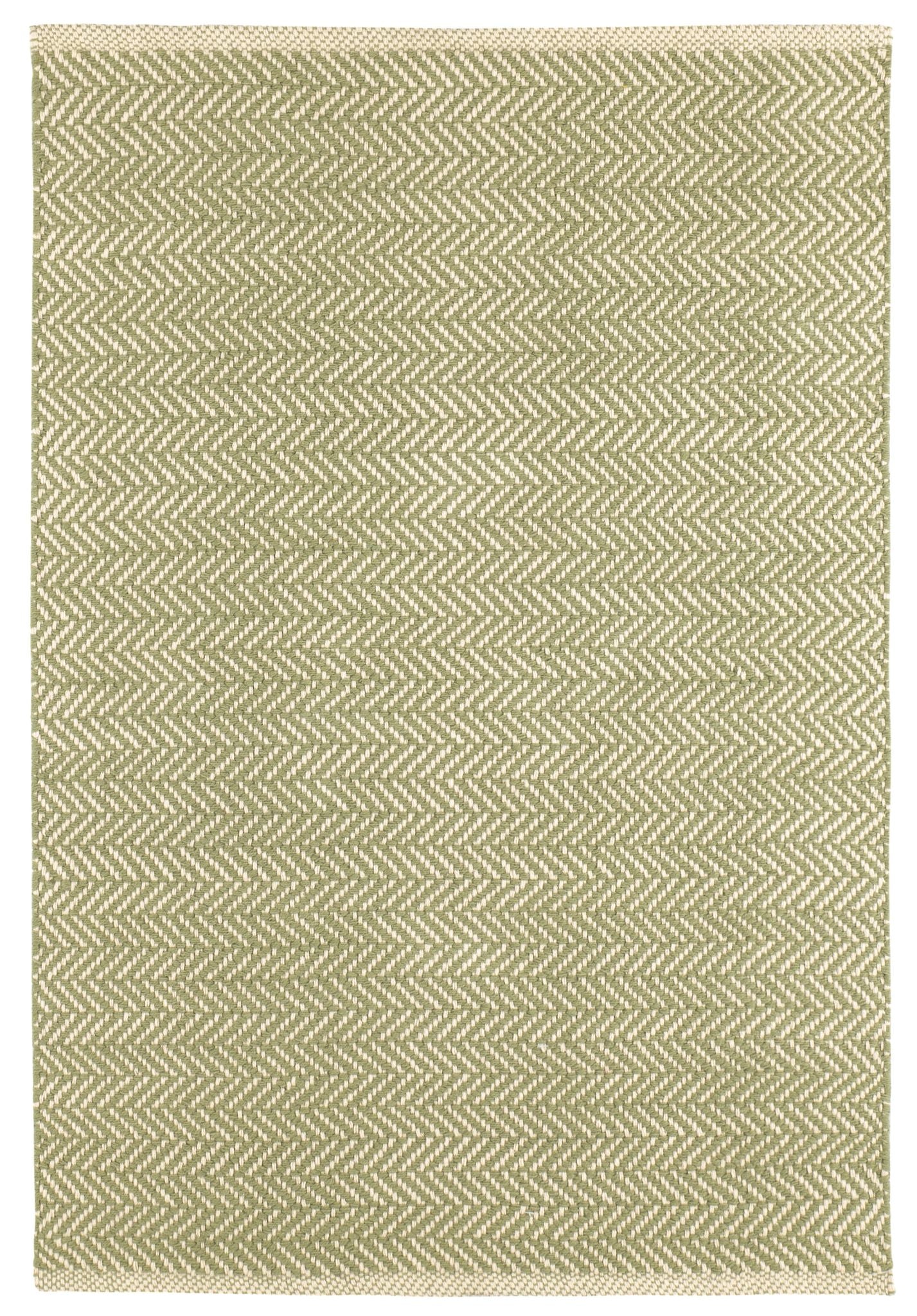 Herringbone Sage Handwoven Cotton Rug