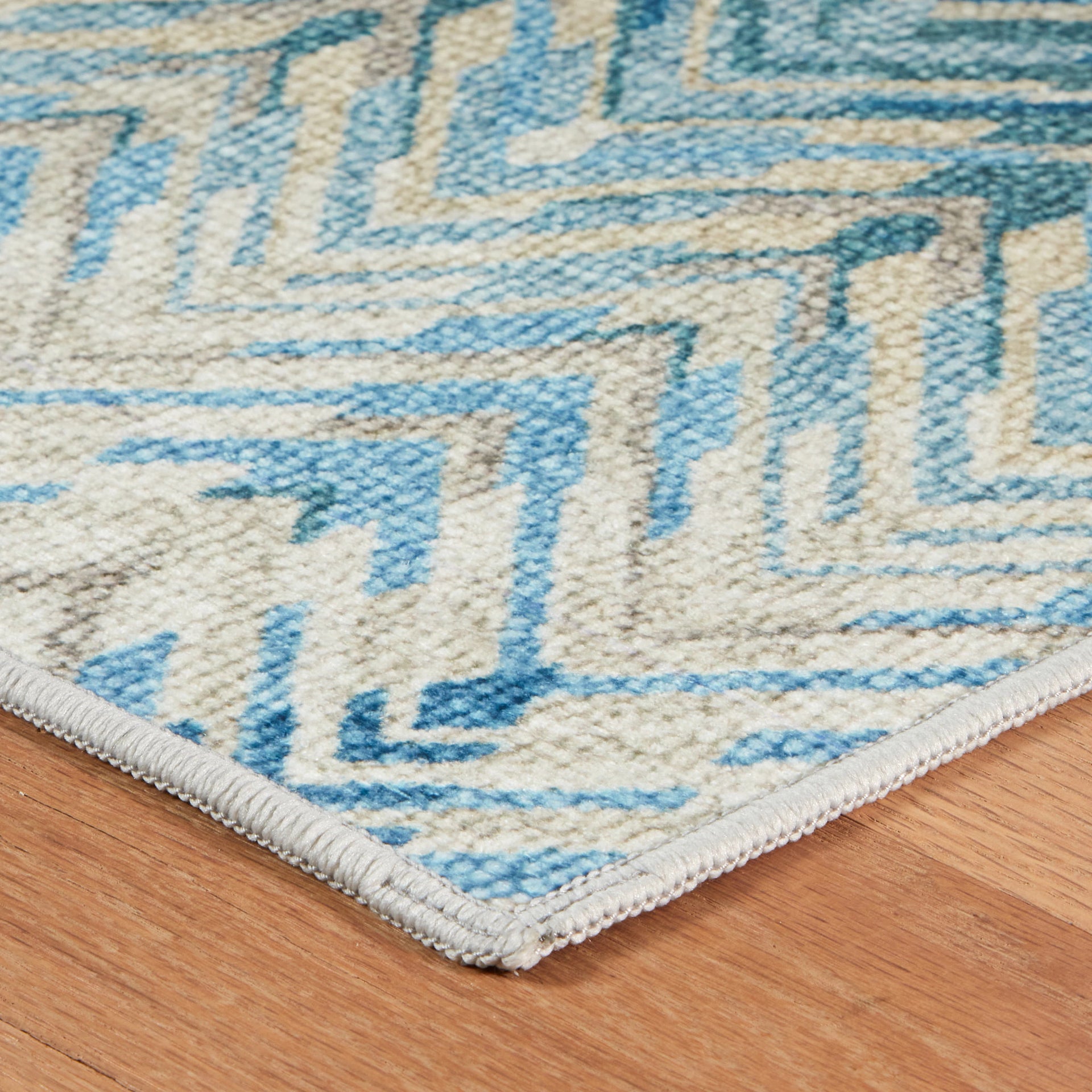 Seneca Blue Machine Washable Rug