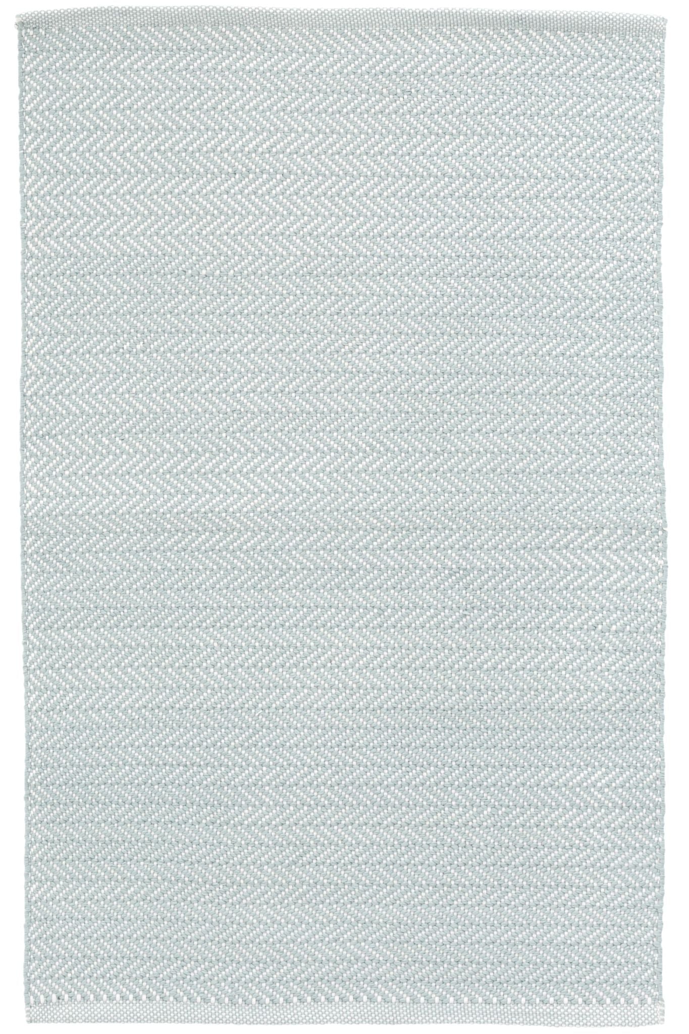 Herringbone Light Blue/Ivory Handwoven Indoor/Outdoor Rug