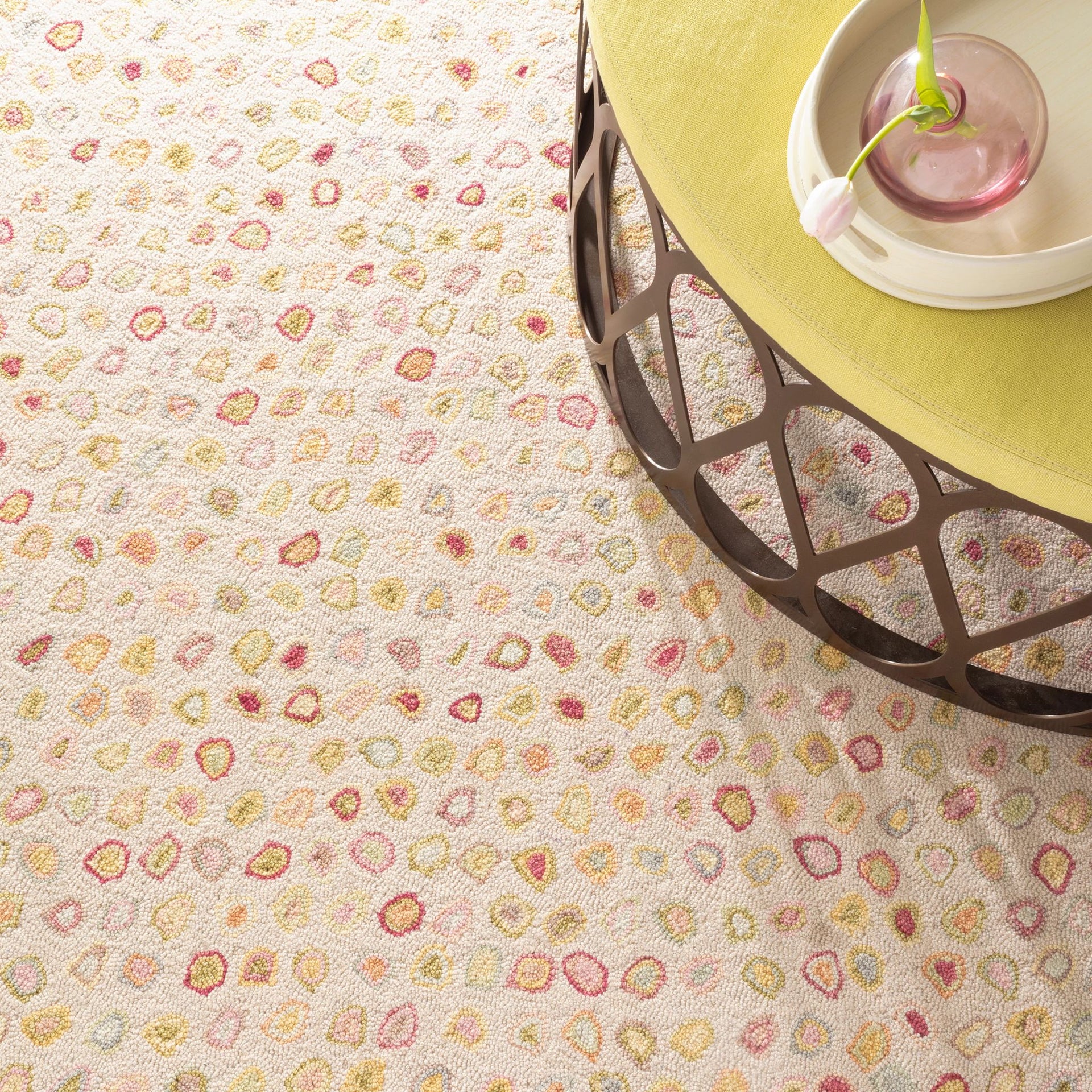 Cat's Paw Pastel Hand Micro Hooked Wool Rug