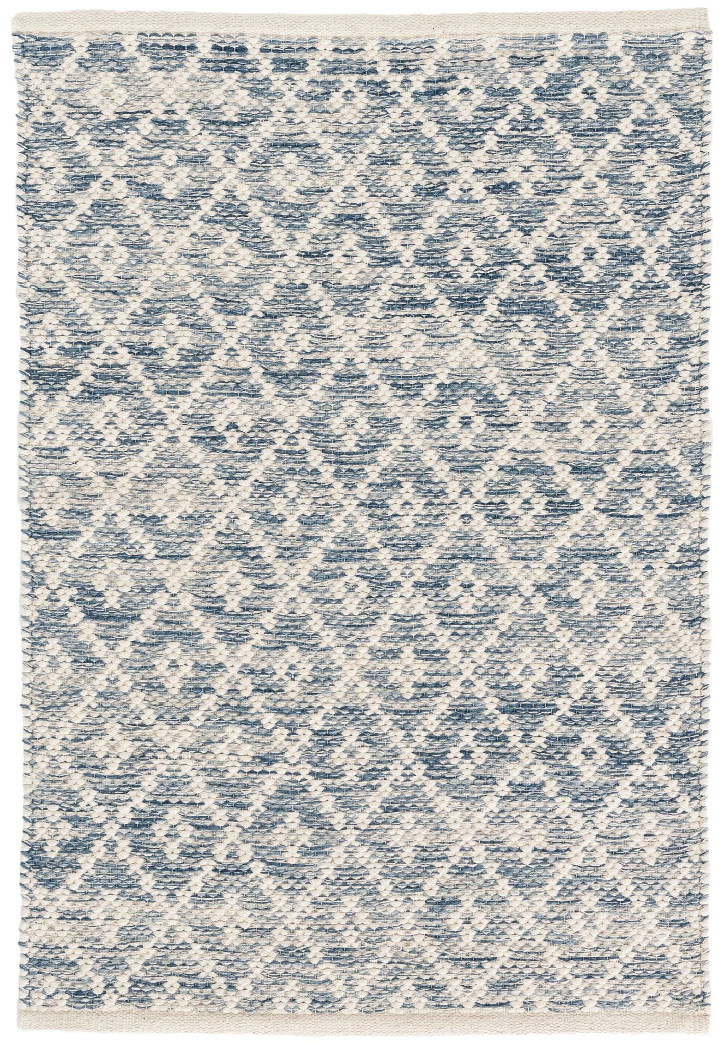 Melange Diamond Blue Handwoven Cotton Rug