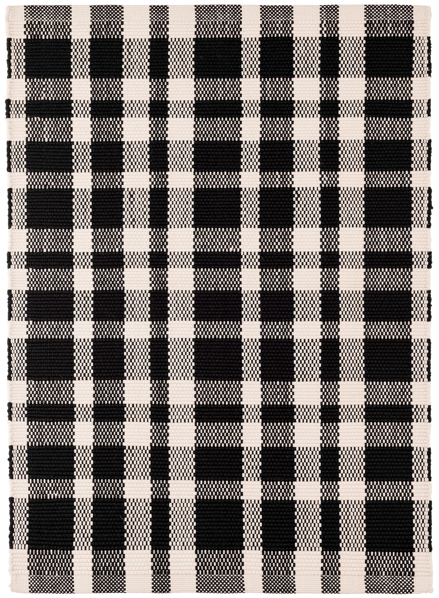 Tattersall Black Handwoven Indoor/Outdoor Rug