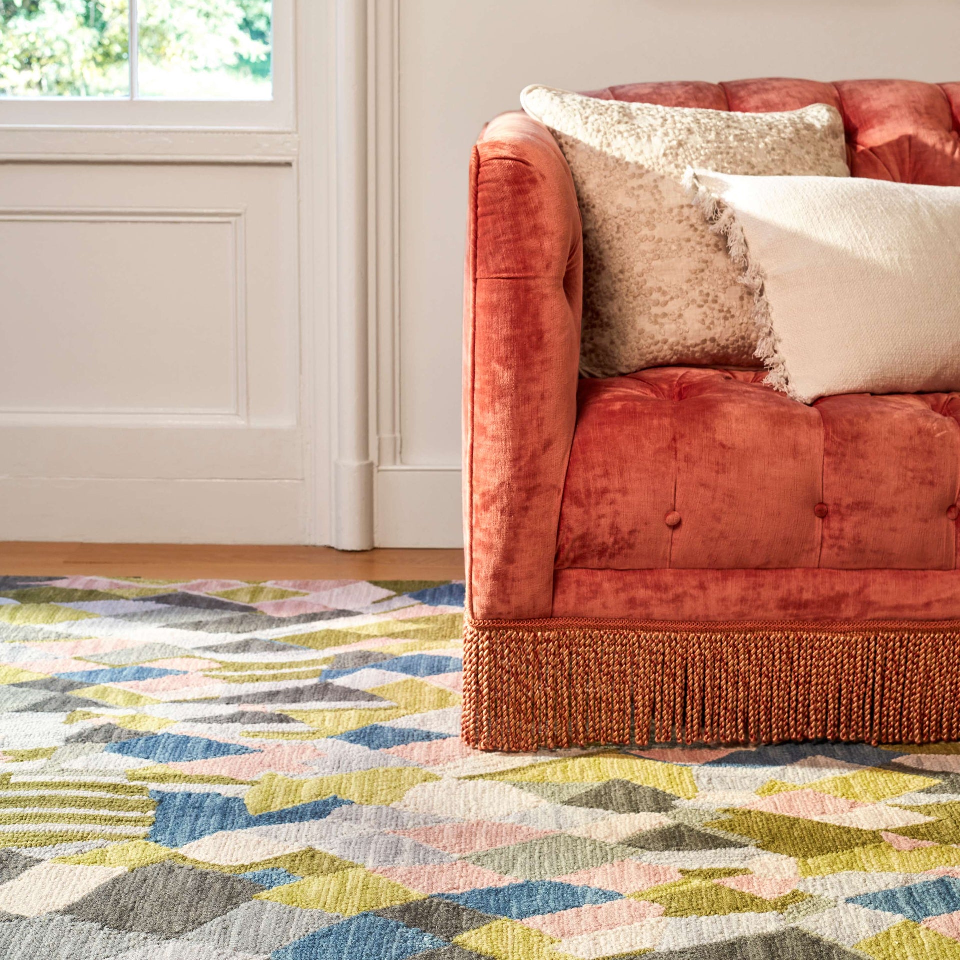 Deer Leap Coral Hand Hooked Wool Rug