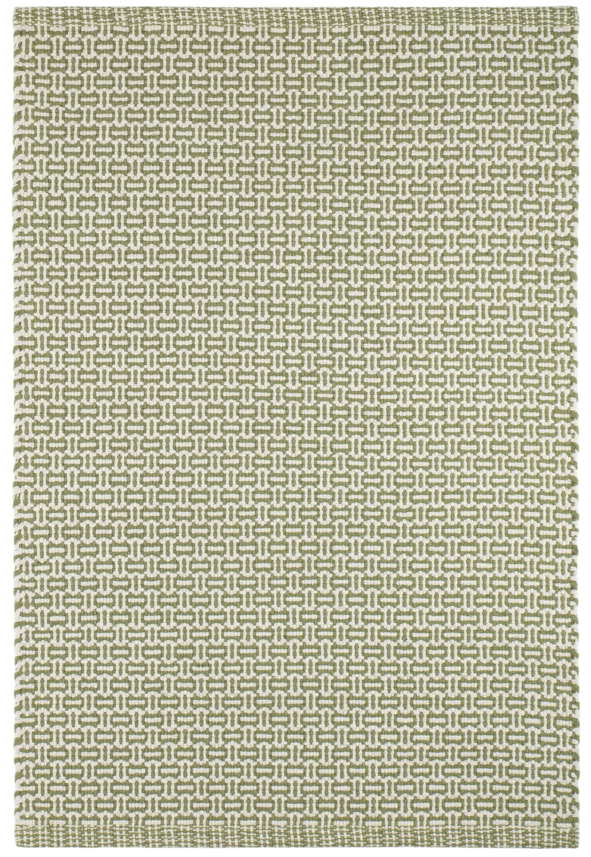Miss Muffet Olive Handwoven Cotton Rug