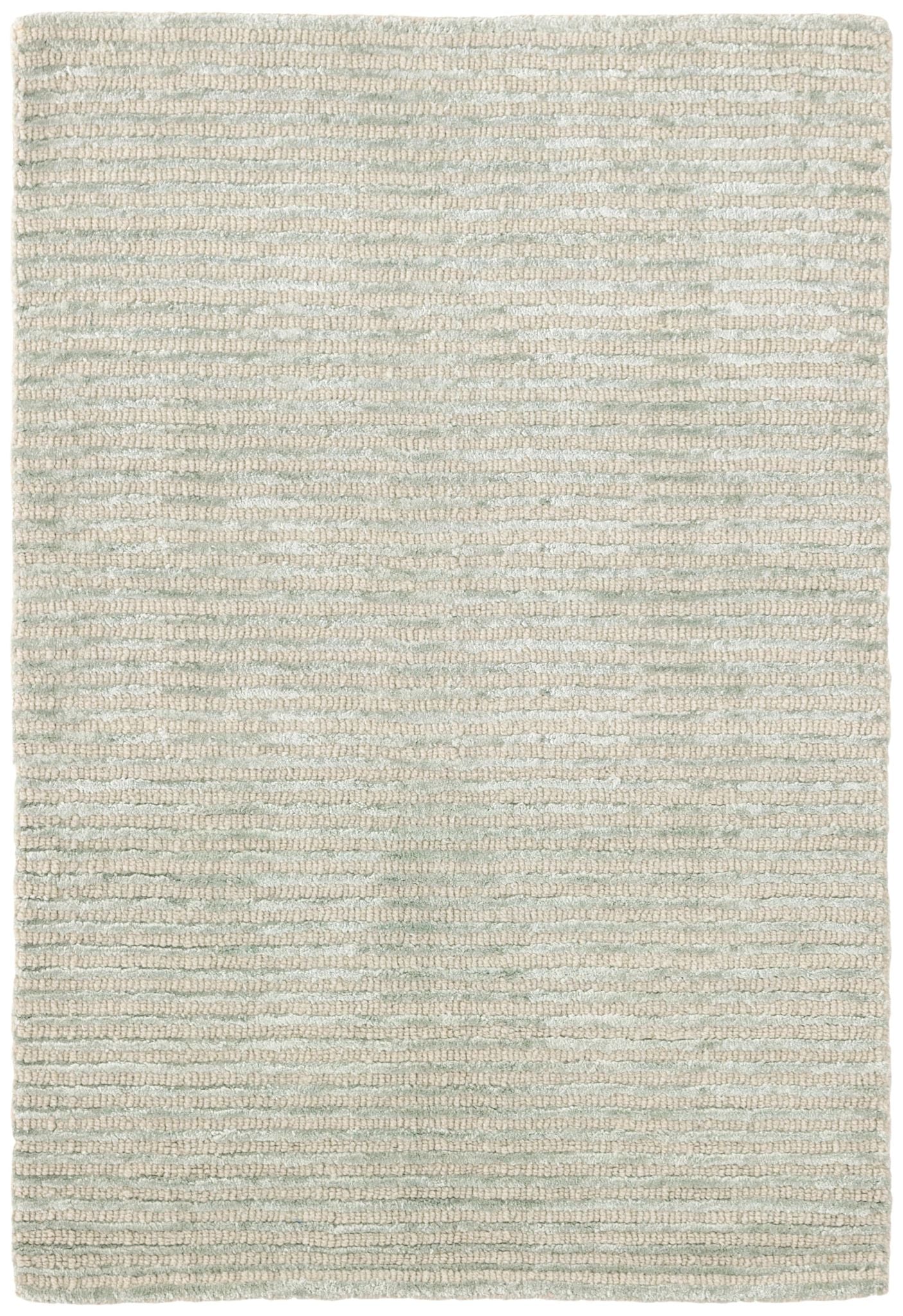 Cut Stripe Ocean Hand Knotted Viscose/Wool Rug