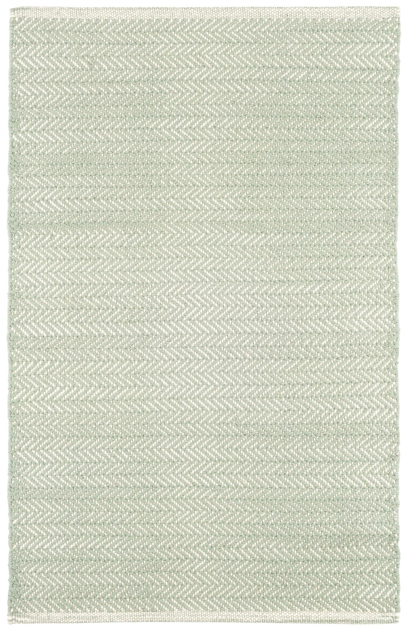 Herringbone Ocean Handwoven Cotton Rug