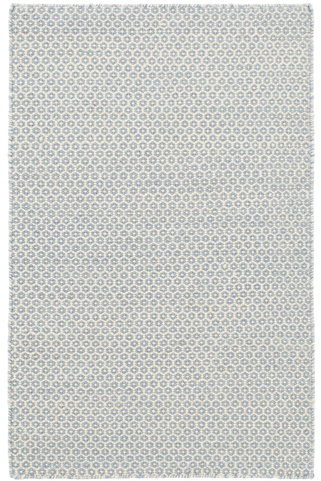 Honeycomb French Blue/Ivory Handwoven Wool Rug
