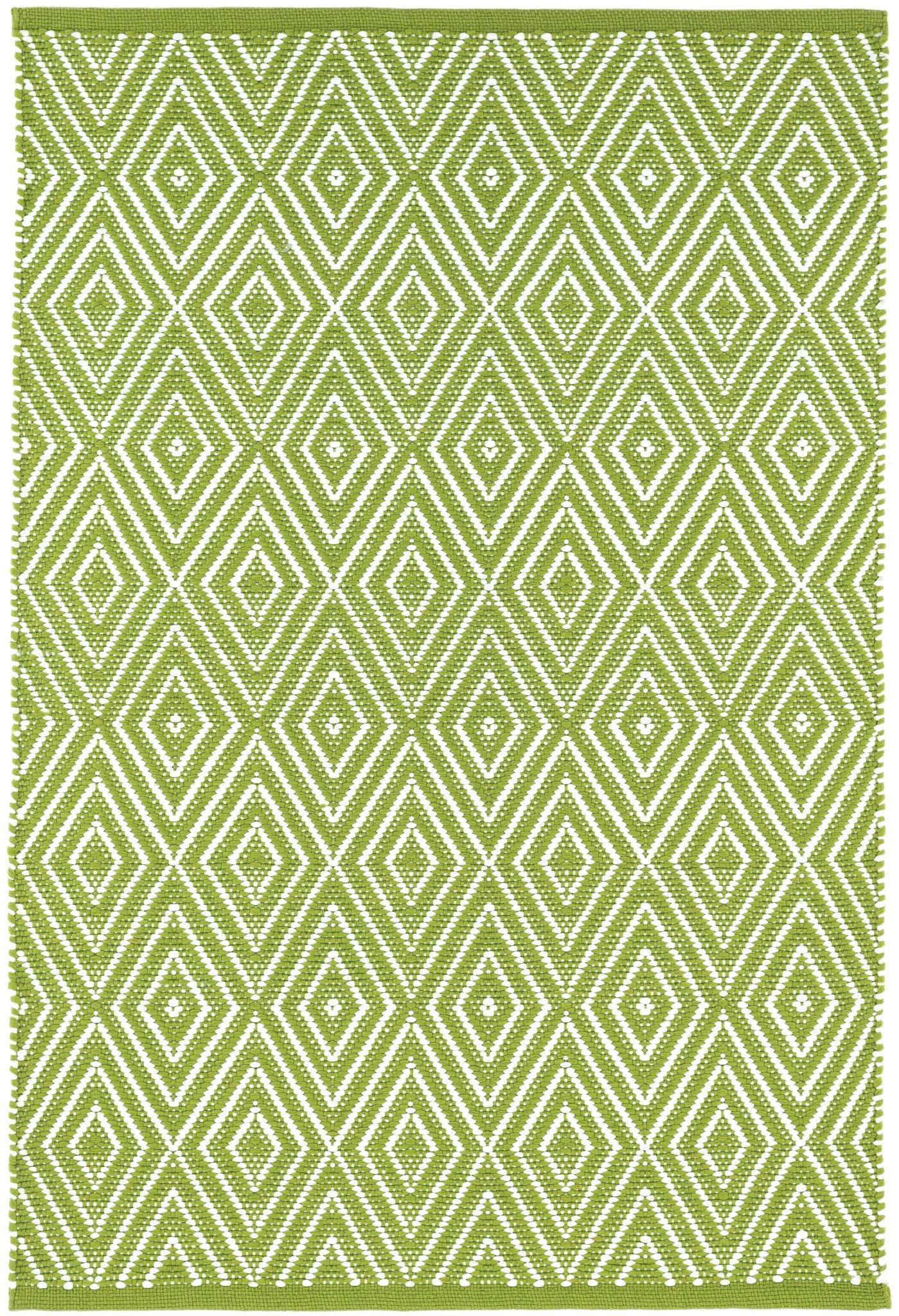 Diamond Sprout/White Handwoven Indoor/Outdoor Rug