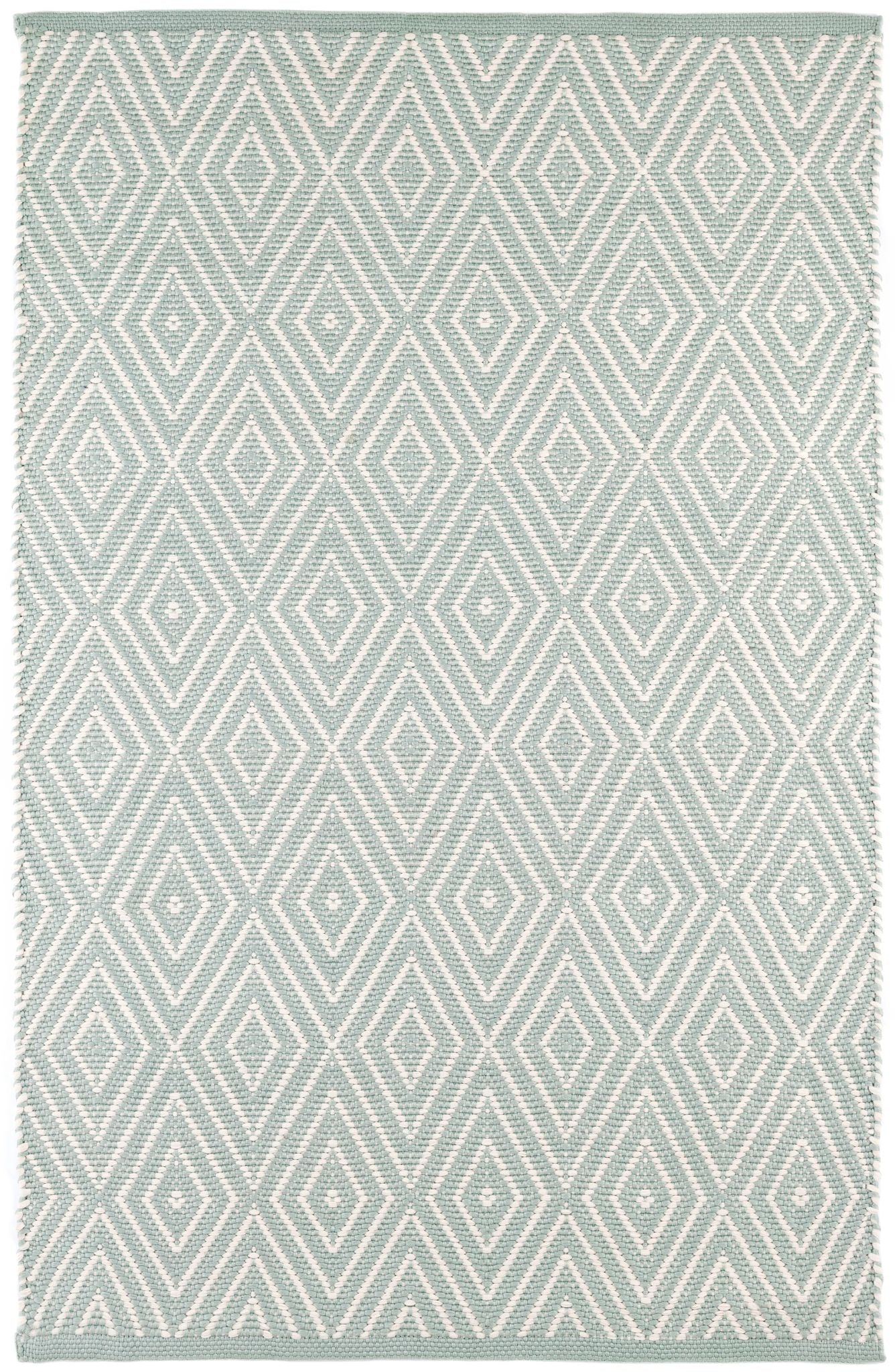 Diamond Light Blue/Ivory Handwoven Indoor/Outdoor Rug