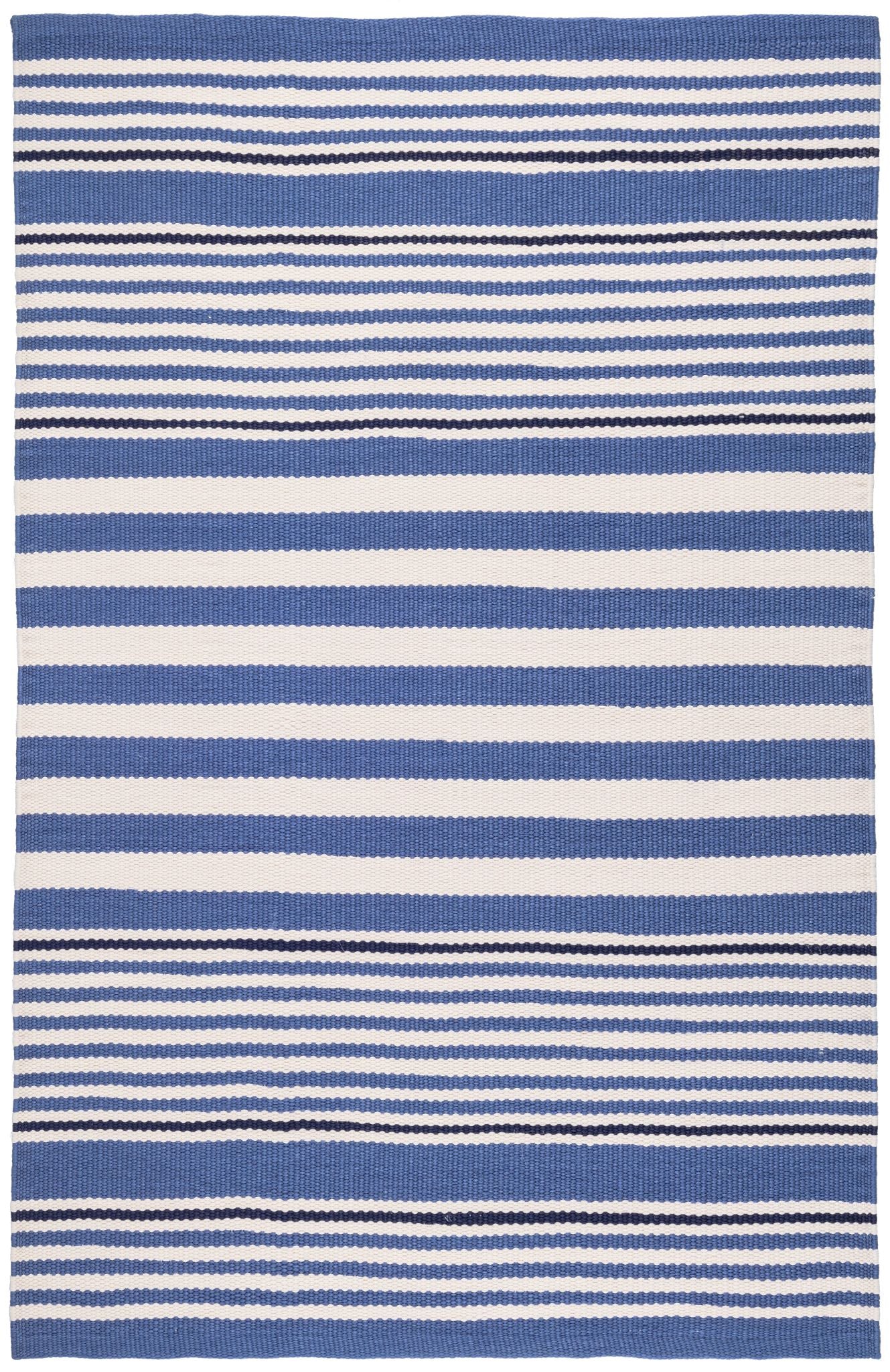 Rugby Stripe Denim Handwoven Indoor/Outdoor Rug