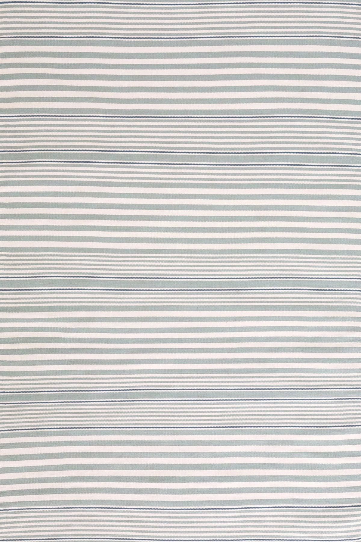 Rugby Stripe Light Blue Handwoven Indoor/Outdoor Rug